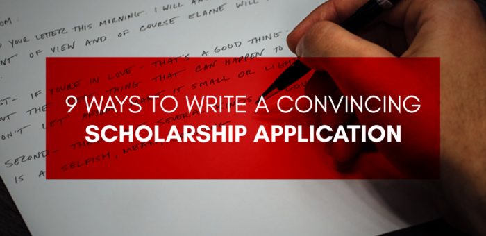 Writing a convincing scholarship application